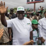 President Julius Maada Bio and his supporters