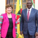 President Bill Ruto (right) and IMF chief Kristalina Georgieva