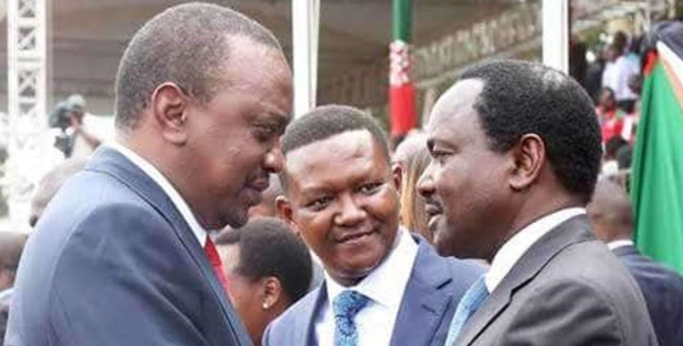 Former President Uhuru Kenyatta - left - and former Vice President Kalonzo Musyoka - right