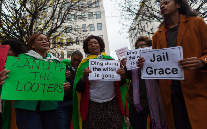 Protesters in Harare, Zimbabwe demanding change