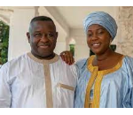 First Lady Fatima Maada Bio with President Julius Maada Bio