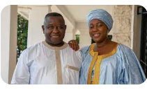 First Lady Fatima Maada Bio with President Julius Maada Bio