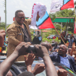 Tanzania opposition leader Tundu Lissu is received by his supporters upon his return from exile on January 25, 2023