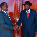 South Sudan President Salva Kiir (L) and Kenya's former prime minister Raila Odinga