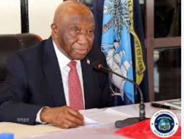 President Joseph Nyuma Boakai speaks during cabinet meeting