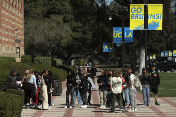 Students at UCLA campus